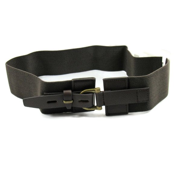 Nautica Belt Womens Accessories Elastic Chocolate/Ant Brass Size Small New - Picture 6 of 8